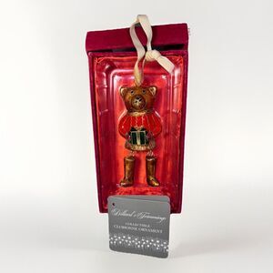 Vintage Dillards Trimmings Cloisonne Collectible Ornament Bear Articulating Legs